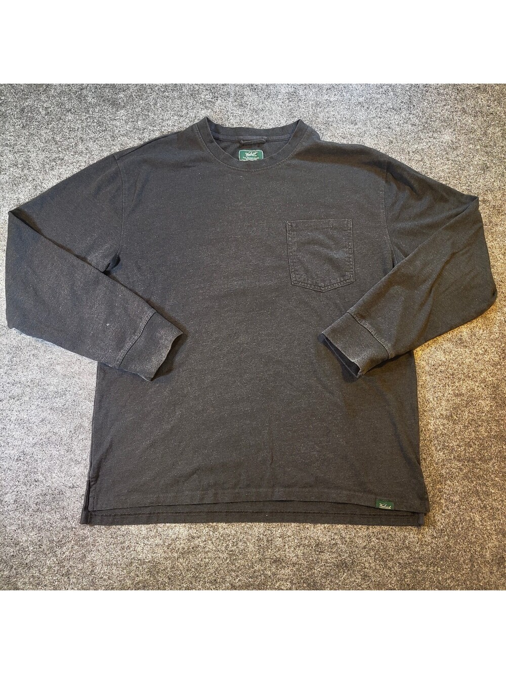 Woolrich Green Label Collection Long Sleeve Pocket T-Shirt Charcoal Medium
